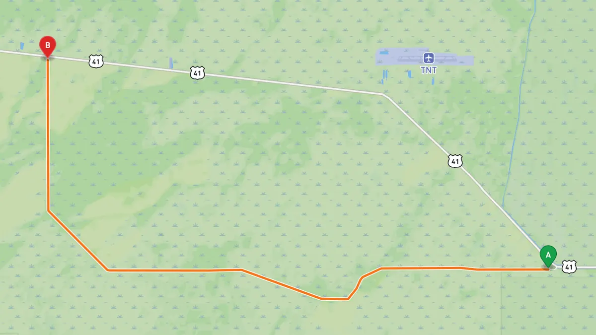 Map of Loop Road (CR 94), Big Cypress National Preserve from Forty Mile Bend on US 41 to Monroe Station on US 41