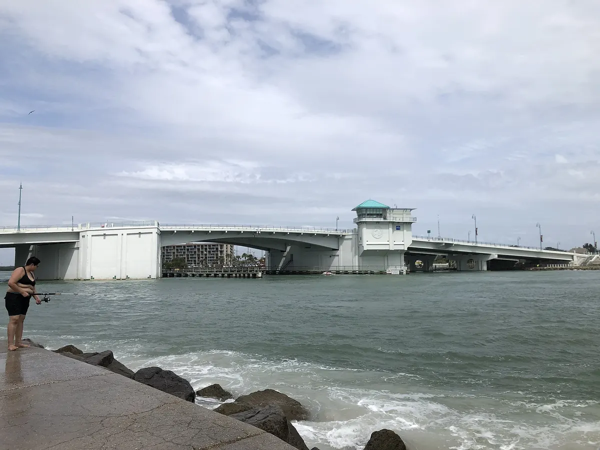 John's Pass drawbridge carrying Gulf Boulevard over the pass between Madeira Beach and Treasure Island